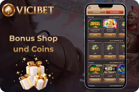Vici Bet Casino Bonus Shop mit Coins und Rewards