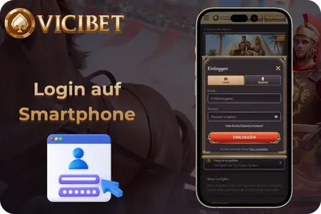 ViciBet anmelden über den mobilen Browser auf iOS und Android
