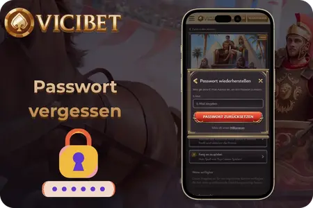 ViciBet Casino Login Passwort zurücksetzen per E-Mail