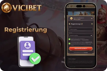 ViciBet Registrierung Formular und Anmeldeschritte
